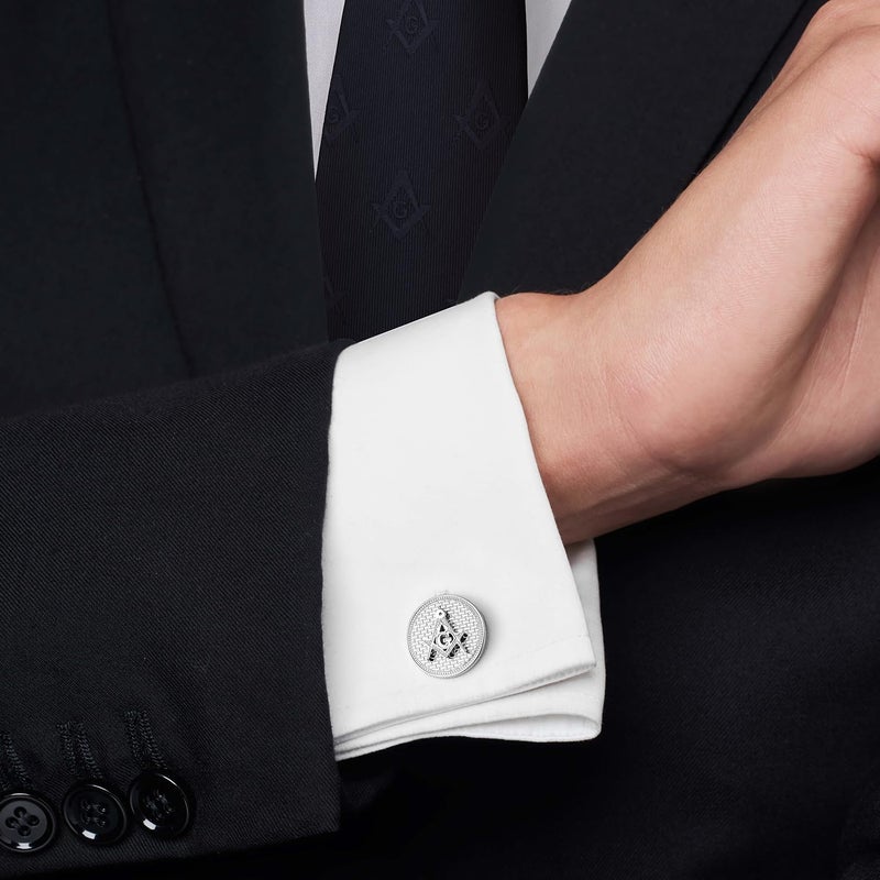 AMITER Masonic Tie Tack, Freemason Lapel Pin & Cufflinks - Image 4